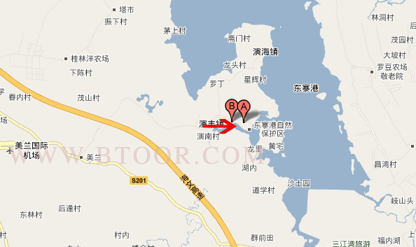 海口旅游:东寨港红树林自然保护区电子地图