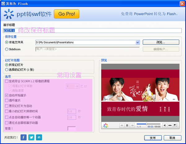 ppt转换成swf